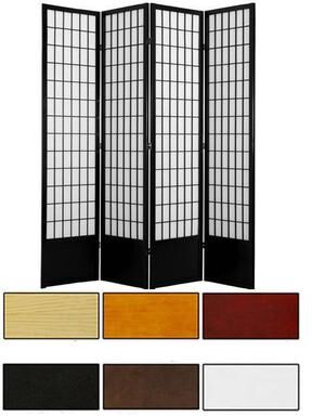 Handmade Wood and Rice Paper Windowpane 84-inch Shoji Screen (China)