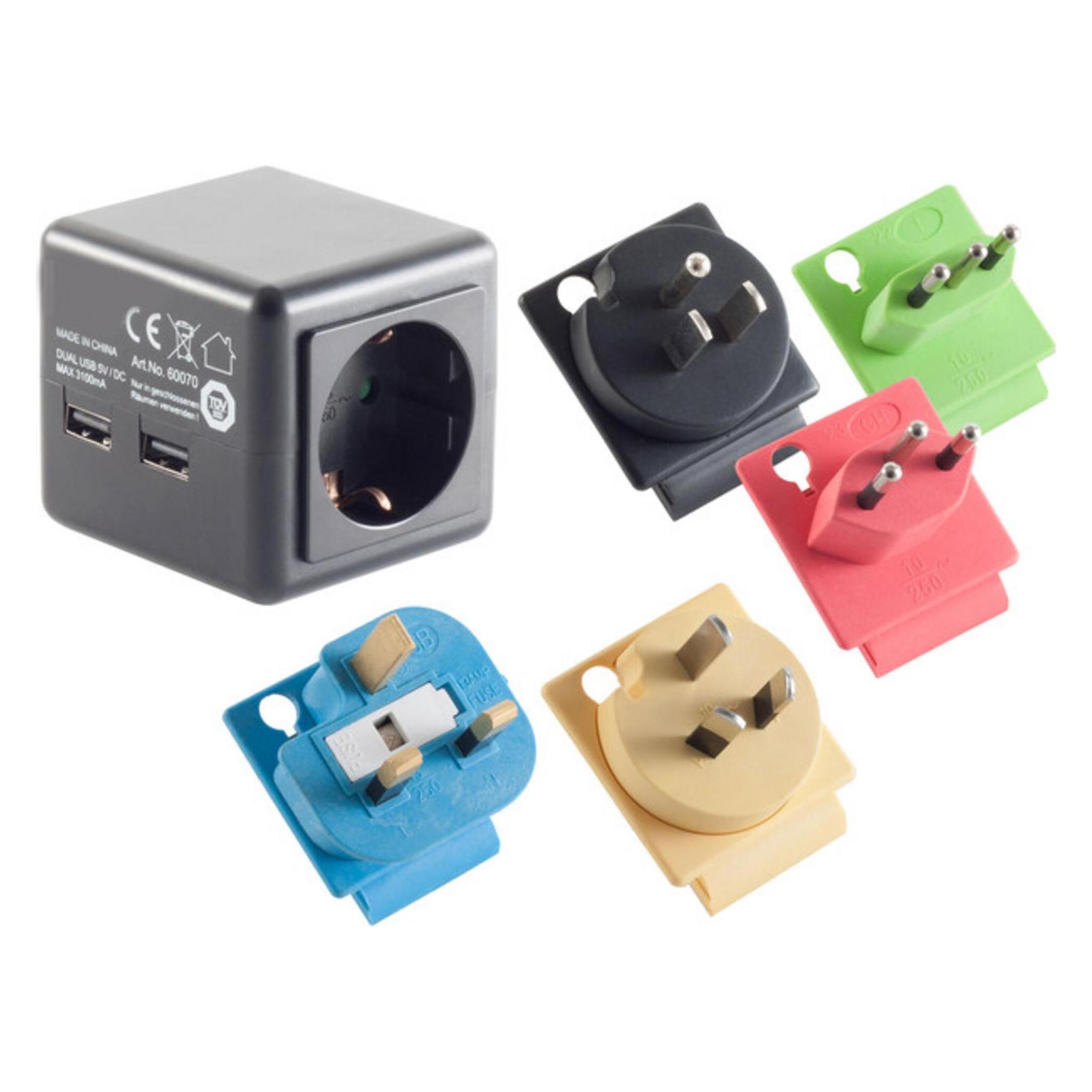 Shiverpeaks S/CONN maximum connectivity Reisestecker mit 2x USB (09-01000)