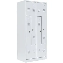 4er Z-Spind Umkleideschrank Stahl Kleiderspind Spindschrank für enge Raumverhältnisse180x80x50cm weiß