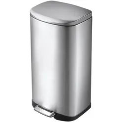 EKO Della Step Bin 35 L Edelstahl Treteimer inklusive Inneneimer, mit Fußpedal an der Breitseite