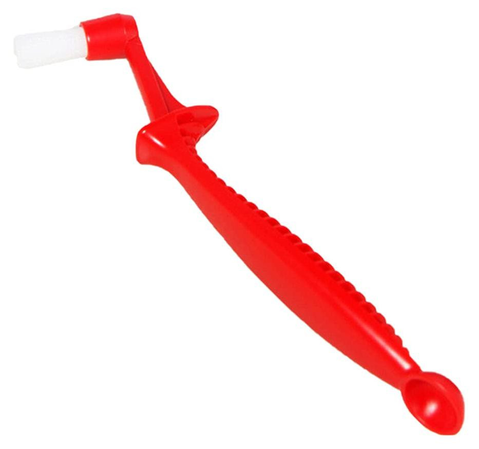 Dripio Reinigingsborstel voor espressomachines met lepel, rood, nylon