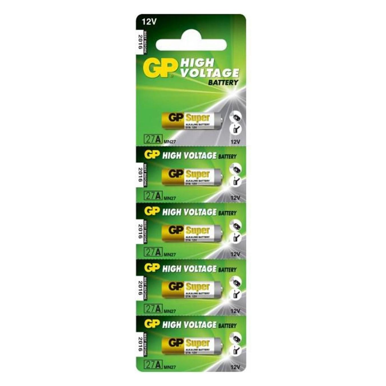 GP Batteries High Voltage Battery (5 Stk., A27, 18 mAh) (17736)