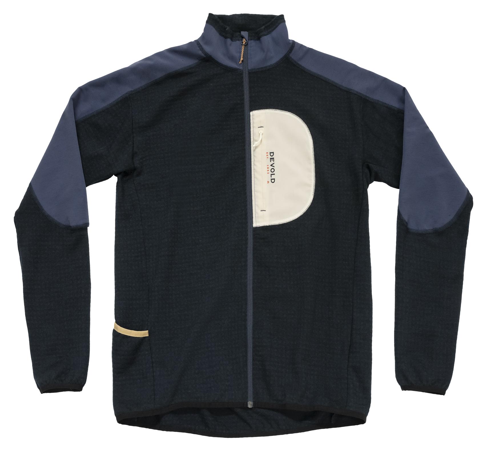 DEVOLD ADVENTURE JACKET Damen Merino Unterjacke schwarz/blau schwarz/blau M