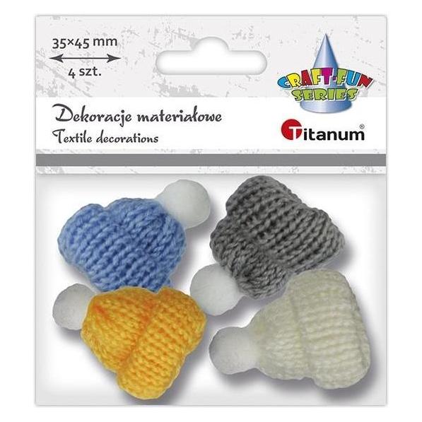 Titanum Strickmützen mit Bommel, 4 Stk (49019843)