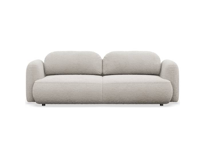 Dreisitziges ausklappbares Sofa Tvoya in hellem Beige Bouclé