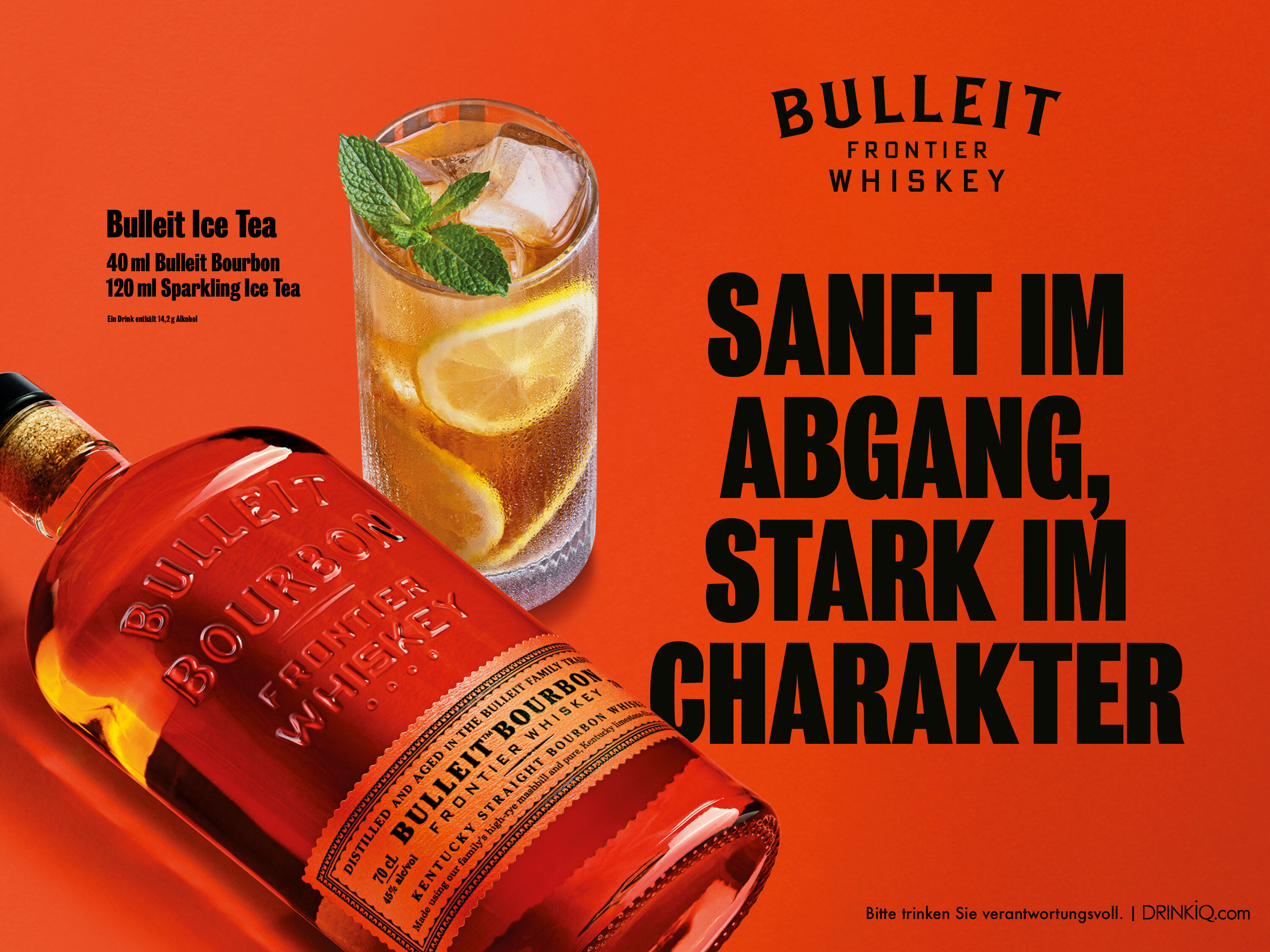 BULLEIT Bourbon Frontier Kentucky Straight Bourbon Whiskey 45% Vol
