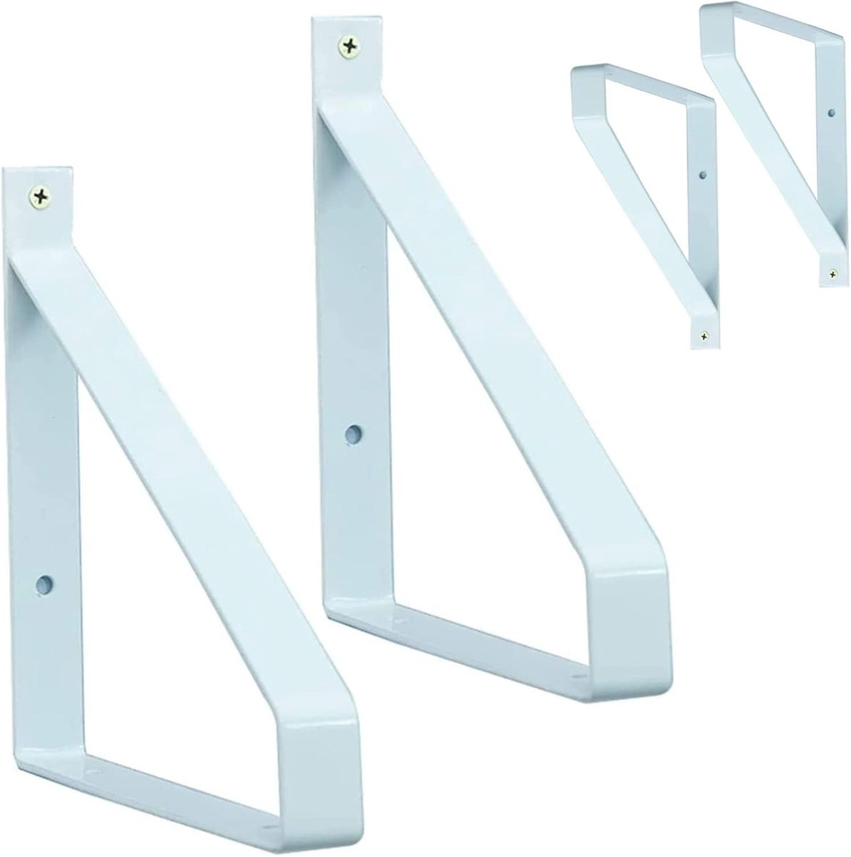 Zwevende Plankdragers Wit Metaal - 20 cm