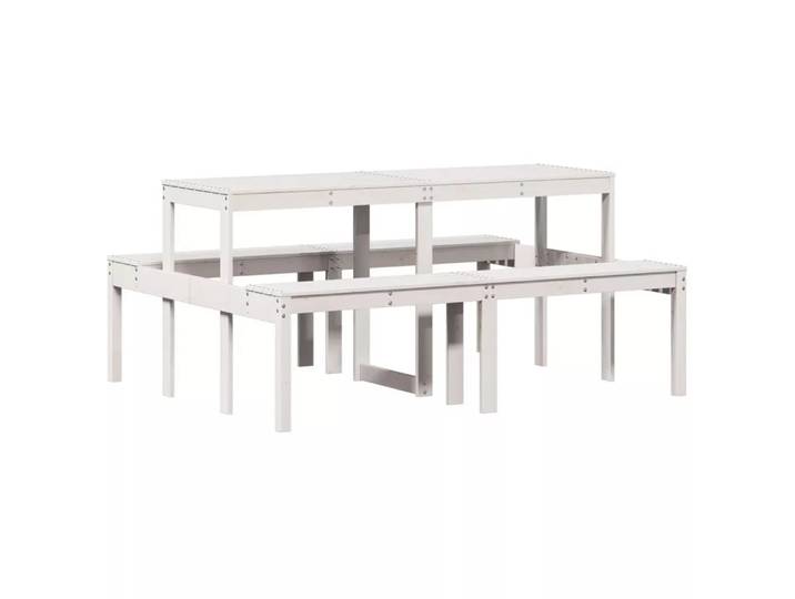 VidaXL - Picknicktisch kiefernholz, One Size, Weiss