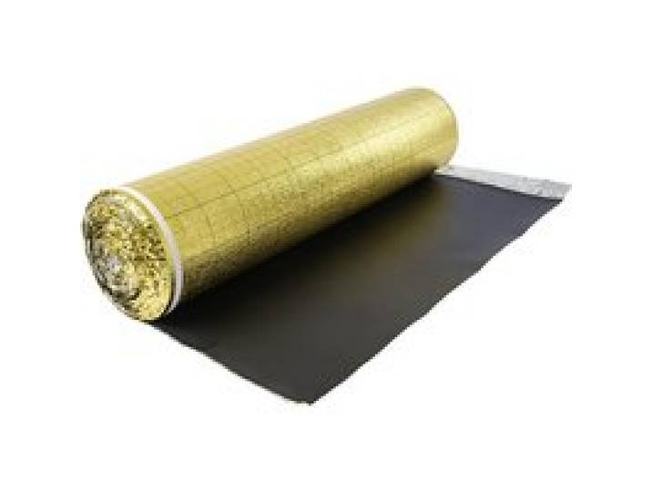 VEVOR Trittschalldämmung, 18,6 m²/Rolle, 3-in-1 3 mm dicke Dämmungunterlage mit Klebeband & Dampfsperre, IXPE-Schaum mit goldem PE, Schalldämmung & Geräuschreduzierung, für Laminat-Holzböden