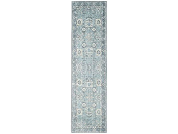 Tapis Artisanat inspiré en Polyester Vert/Multicolore 69 x 244 cm