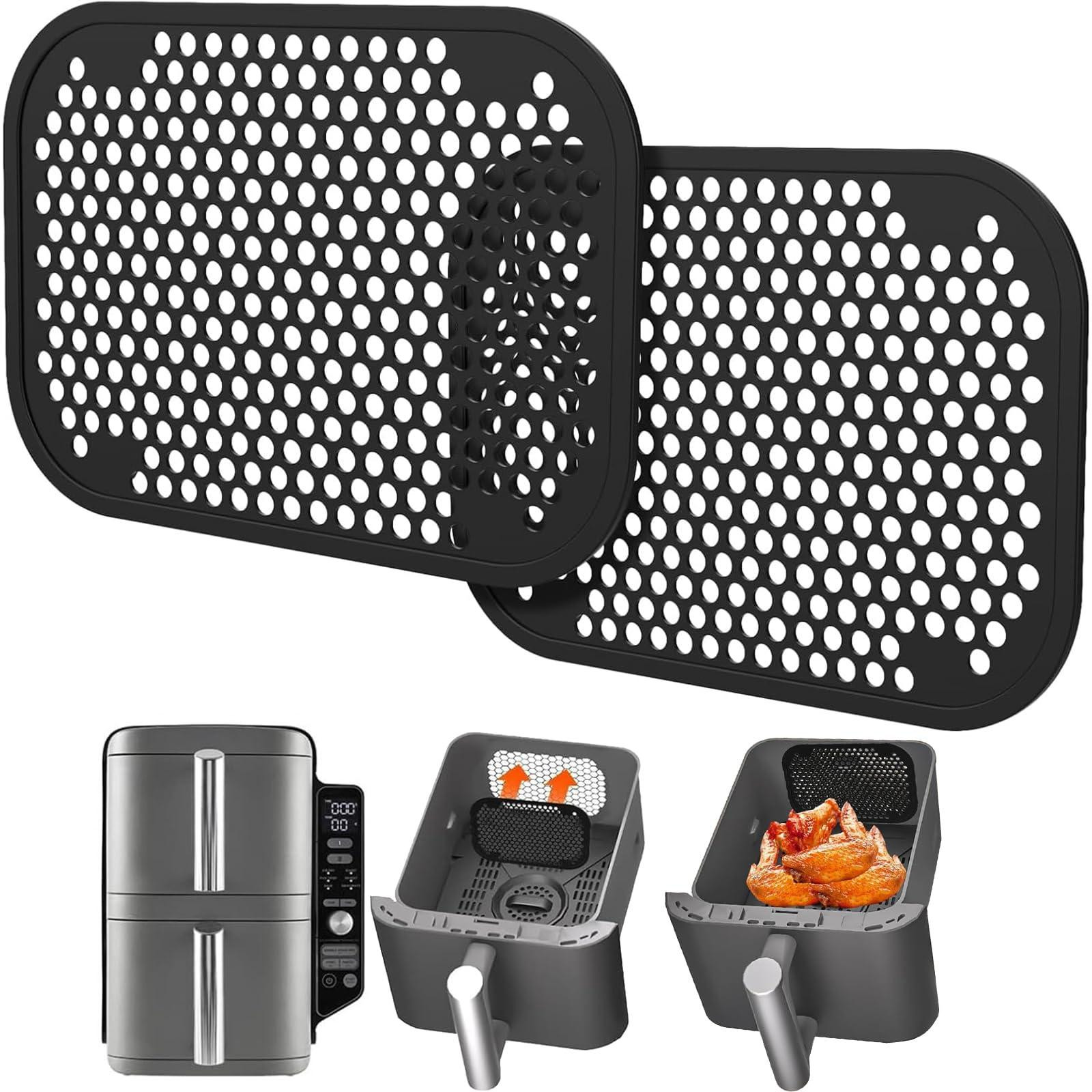 Dripio Spatscherm voor Ninja Double Stack XL, 2 stuks, zwart, siliconen