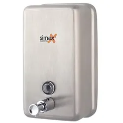 Seifenspender Simex Inox Edelstahl satiniert vertikal 1,2 L mit Füllstand Fenster, zur Wandmontage