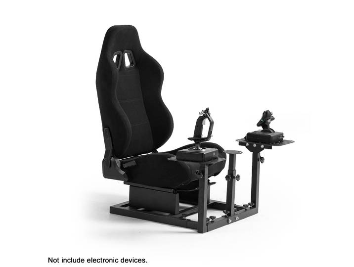 Cockpit de simulateur de vol Minneer avec siège noir compatible avec Thrustmaster Hotas Warthog Sim Gaming Stand sans volant, pédale, frein à main