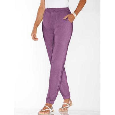 Haremshose CLASSIC BASICS, Damen, Gr. 42, Normalgrößen, lila (violett), 100% Viskose, unifarben, lang, Hosen Haremshose
