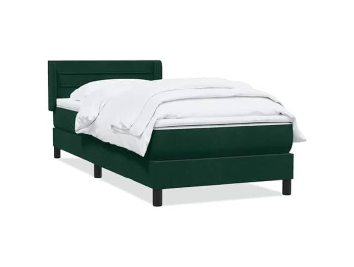 hliofuir Boxspringbett mit Matratze Dunkelgrün 80x220 cm Samt Höhenverstellbares Kopfteil und atmungsaktive Topper-Auflage bieten maximalen Schlafkomfort für Ihr Schlafzimmer.