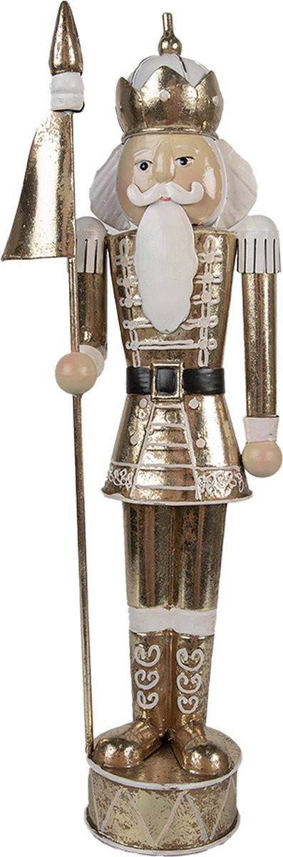 Clayre & Eef Kerstdecoratie Notenkraker Goudkleurig Metaal 40 cm