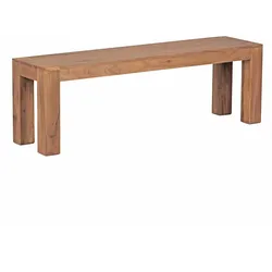 Sitzbank Landhaus-Stil: Massivholz Akazie, 200 kg Belastung, handgefertigt. Beige, 140x35x45 cm | Kadima Design