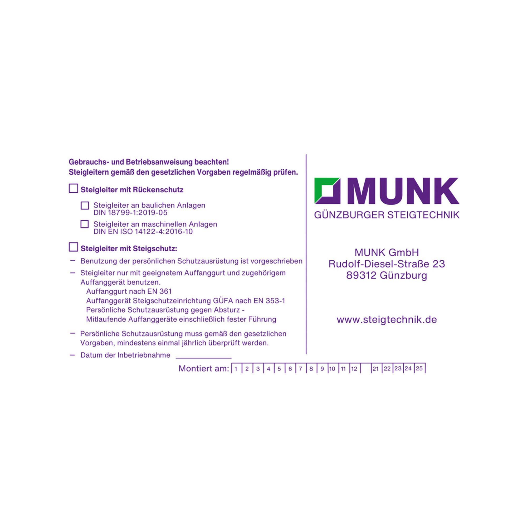 MUNK Kennzeichnungsschild (019007)