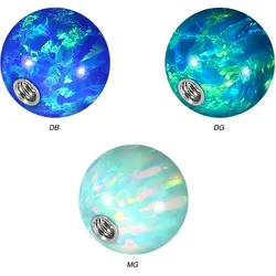 SET Synthetischer Opal Schraubkugel mit Chirurgenstahl-Gewinde