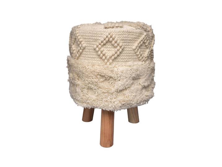 Kayoom Hocker, Natur, Holz, Akazie, 38x50x38 cm, Wohnzimmer, Hocker, Sitzhocker