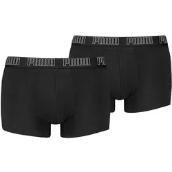 PUMA Herren Boxershorts, 2er Pack -  Everyday Trunks 2P, Cotton Stretch, einfarbig, Größe XL in Schwarz Schwarz