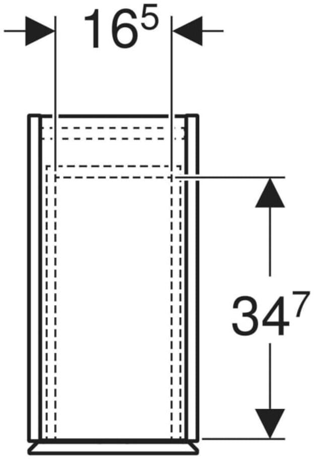 Geberit Hochschrank 2 Auszüge, Breite 24cm, weiß hochglanz (503011011)