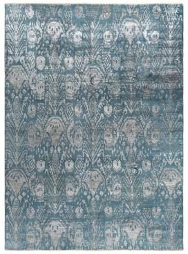 Overton "Ikat One-of-a-Kind Hand-Knotted Area Rug - Gray, 8' 10"" x 12' 3"" - 8' 10"" x 12' 3"""