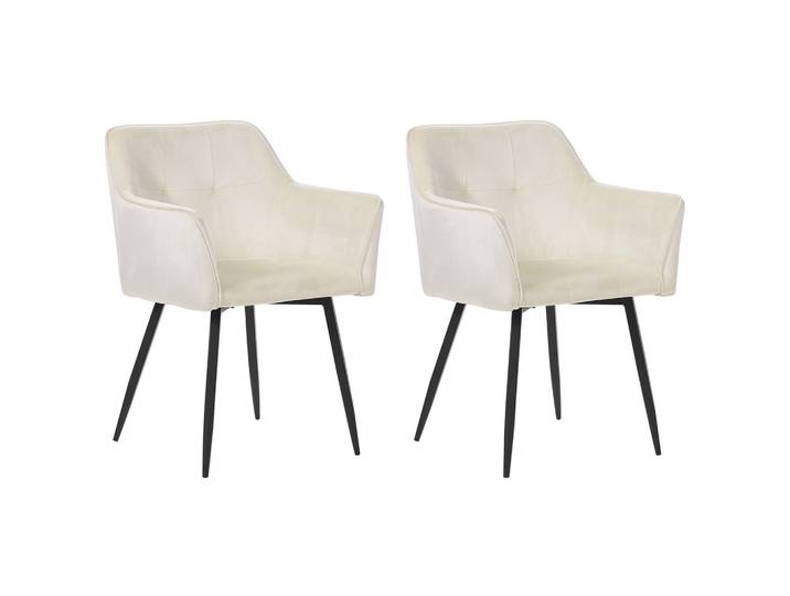 STUHL 2er-Set Samtstoff Beige Jasmin
