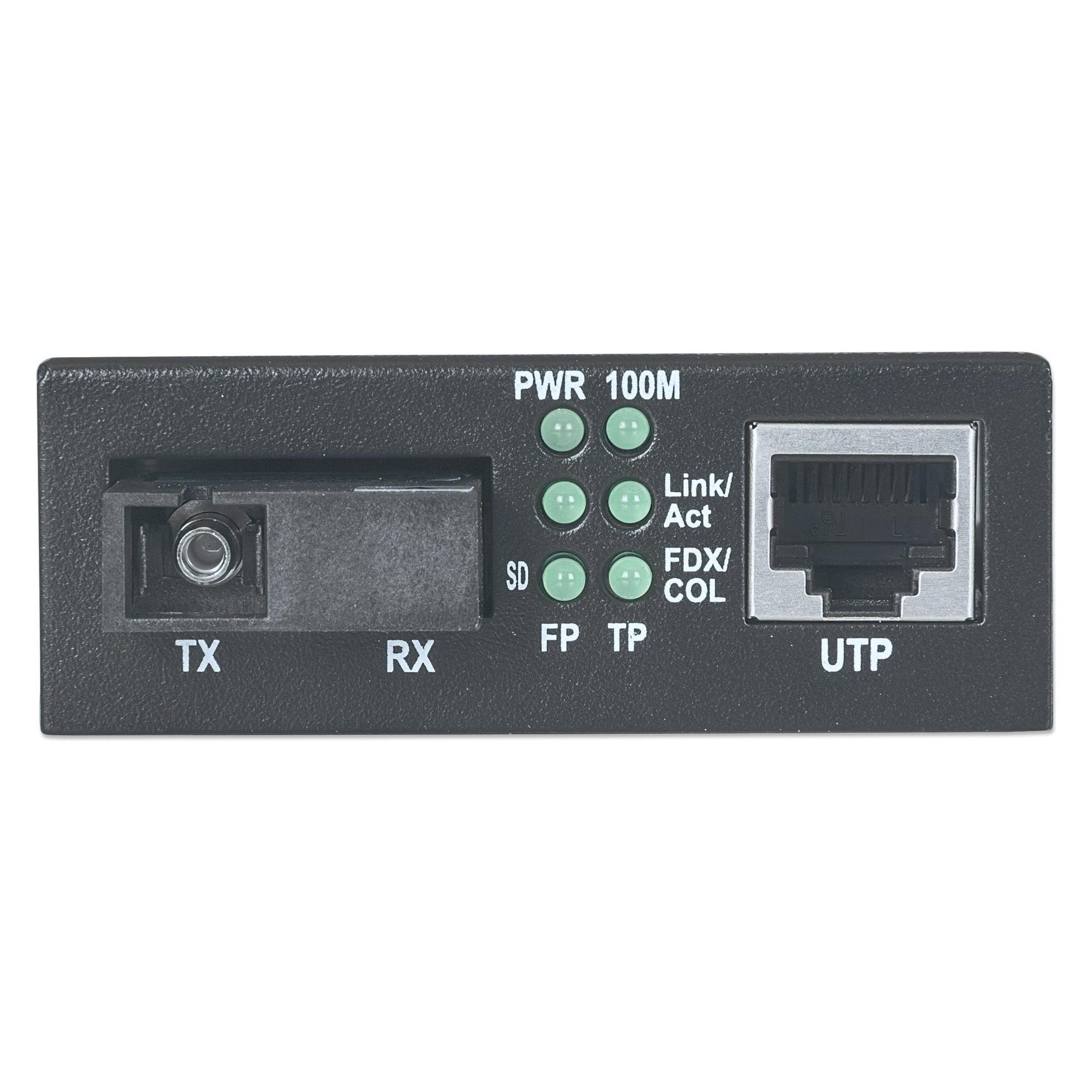 Intellinet 10/100Base-TX to 100Base-FX, SC, Single-Mode, 12.4 mi., WDM RX1310/TX1550 (Media Konverter) (510530)