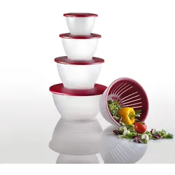 WESTMARK Olympia Schüssel-Set 0,6/1,3/4,4 l transparent/rot