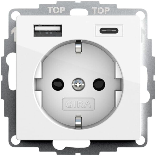Gira Prise SCHUKO USB double, blanc pur 245903 (245903)