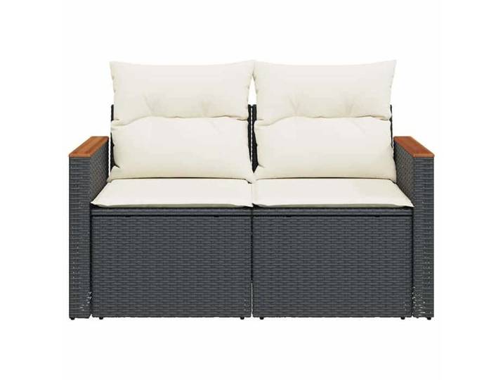 Magnifique Canapé de jardin avec coussins 2 places noir résine tressée - design polyvalent - pour maison - Noir 19.4 kg 2026_592523
