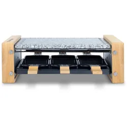 H.Koenig Multifunktionsgerät für 6 Personen, WOD6, professionell, 900 W, Käseschaber, Fondue, Naturstein, Granitstein, abnehmbare Platte