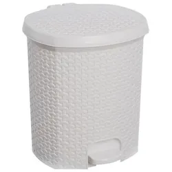 keeeper Tret-Abfalleimer "tjark", 21 Liter, nordic-white Tret-Abfalleimer, Rattan-Optik, mit Tretpedal, Abfalleimer, Weiss