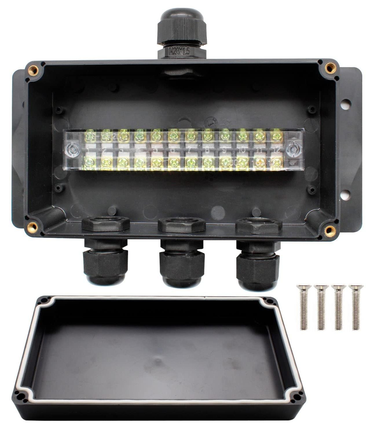 AMONENZ IP66 waterdichte aansluitdoos 4-voudig voor wandmontage B/D/H: 20 x 9 x 6 cm