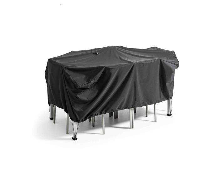 Oviala - Housse de table de jardin noire 170x110x60 cm