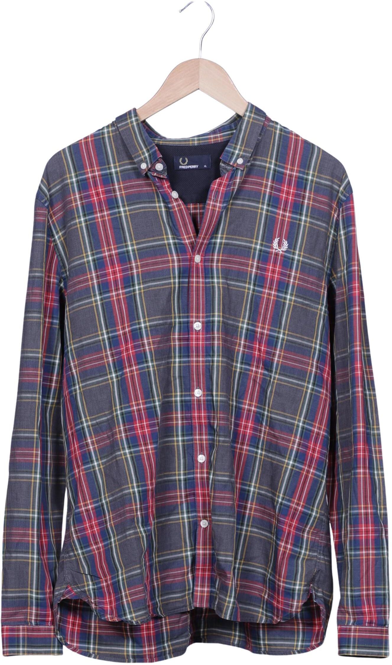 Fred Perry Herren Hemd, Mehrfarbig, Gr. XL, Baumwolle - Second Hand