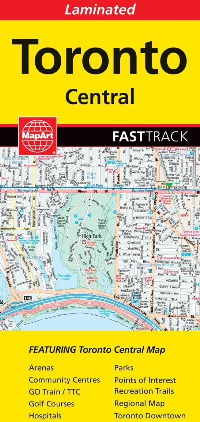 Carte plastifiée Fast Track - Toronto central   Canadian Cartographics Corporation