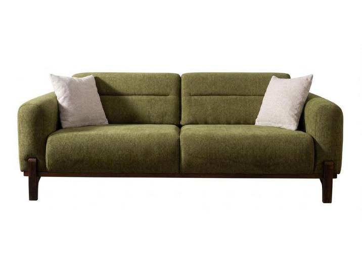 Xlmoebel 3-Sitzer Grünes Designer-3-Sitzer-Sofa Stoffsofa moderner Wohnzimmermöbel, 1 Teile, Mit Kissen