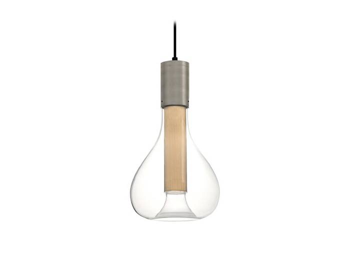 LZF LUZIFER lampe à suspension ERIS diffuseur aluminum (Hêtre naturel - Vernis à bois)