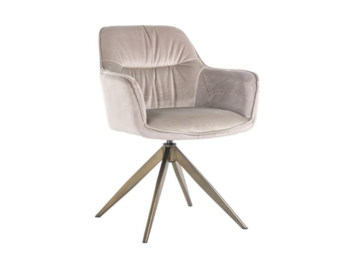 Drehbarer Design Armlehnstuhl „Aline“ Beige Richmond Interiors
