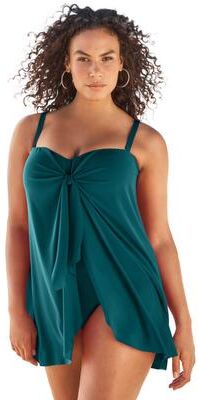 Plus Size Women's Mesh-Draped Swimsuit by Swim 365 in Mediterranean (Size 16)