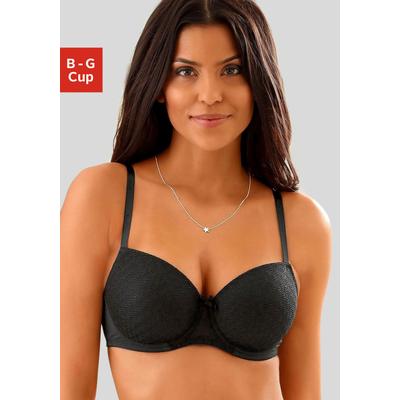 Schalen-BH LASCANA "Bügel-BH, Dirndl-BH", Damen, Gr. 90, Cup D, schwarz, Microtouch, Obermaterial: 86% Polyamid, 14% Elasthan, BHs Spitzenwäsche Bügel-BH Spitzen-BH Dirndl-BH Schalen-BH, mit graphischer Spitze, Dessous