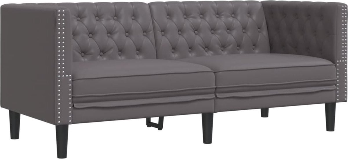 vidaXL Tweezitsbank Chesterfield-stijl Grijs