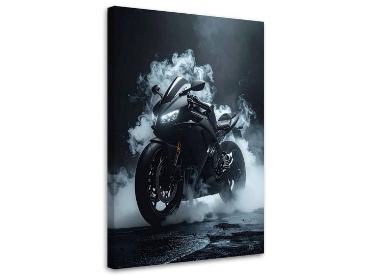 Feeby Leinwandbild Kraftfahrzeuge 70x100cm, Schwarz, Fahrzeuge, Rechteckig, 70x100 cm, Bilder & Rahmen, Bilder, Leinwandbilder