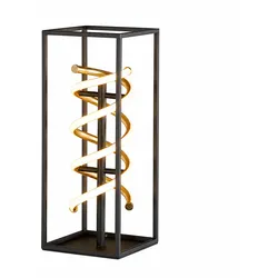 Tischleuchte Tischlampe Wohnzimmerlampe Dimmbar Schwarz Metall H 50 cm