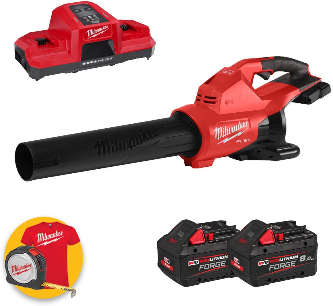 Milwaukee M18 F2BL-802 Soffiatore a doppia batteria 18V 2 batterie da 8Ah Forge