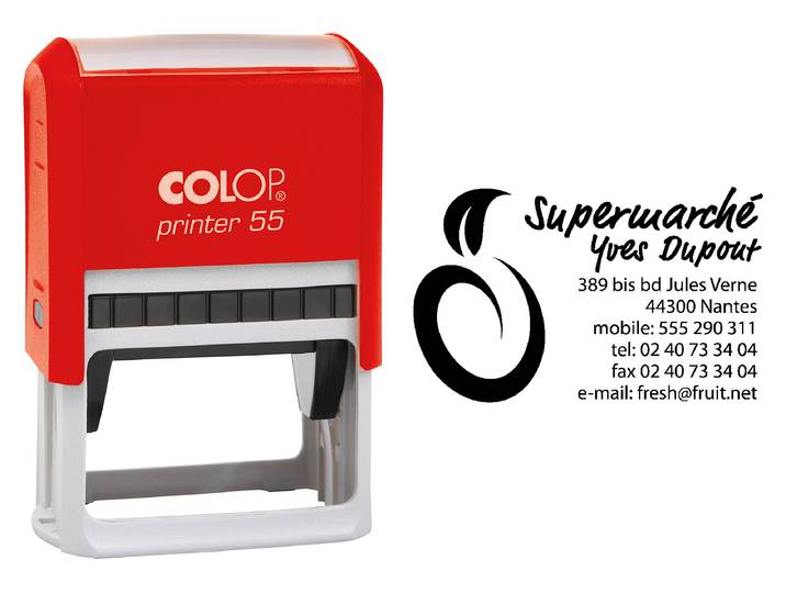 Colop Tampon encreur personnalisable Printer 55 - Rouge - 8 lignes