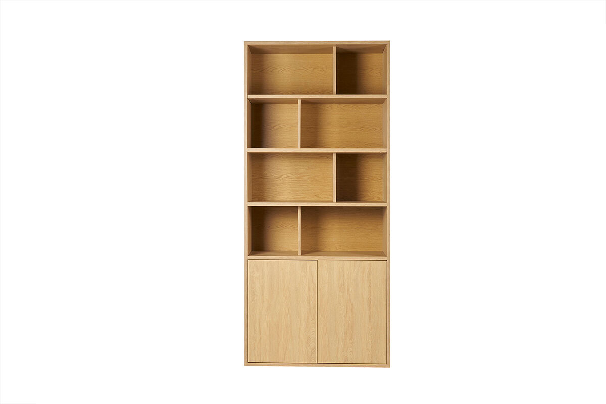 Miliboo Bibliothèque finition bois clair chêne L92 cm NAGANO