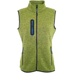 Damen Strickfleece Weste "JN773" - L - kiwi-melange/royal